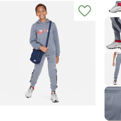 Nike Big Kids Air Standard-Fit Fleece Sportswear Club Cargo Jogger Pants. - Picture 6 of 13