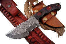 Damascus Knife Hunting Tracker Fix Blade Hunting Knife Tactical - Tom Brown