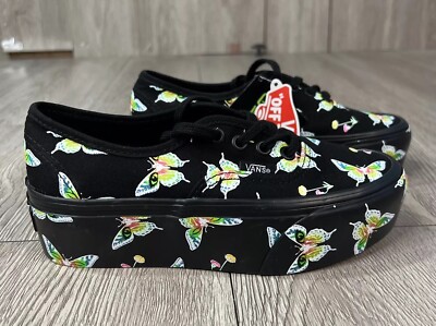 Vans Women s Stackform Morph Blackout Size 5 Glow in the Dark Butterflies New