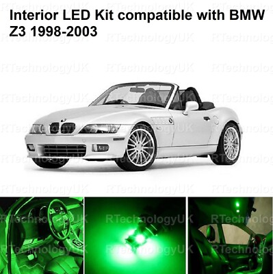 PREMIUM INTERIOR GREEN LED BULB LIGHT KIT compatible with BMW Z3 1998 ...