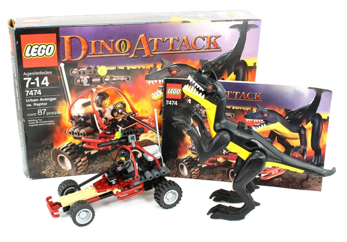 LEGO CITY Set 7474 *DINO ATTACK* Urban Avenger VS Raptor Set w/Box &  Instruction