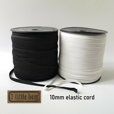 Flat Elastic Cord White Black Cord 10mm Sewing Craft Accessories UK