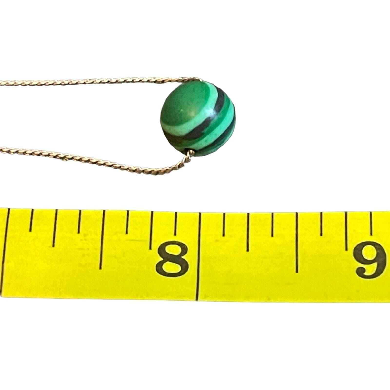 Zad Green Handmade Swirled Clay Bead And Silver Chain Necklace