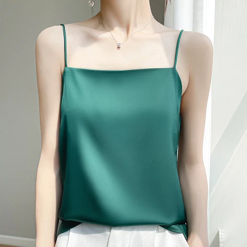 Sexy Women Silk Camisole Satin Spaghetti Strap Vest Tank Top Sleeveless T-Shirt - Picture 8 of 34