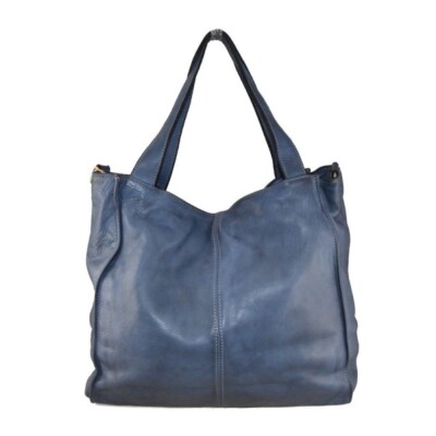BZNA Cassy Blau Schultertasche Shopper Leder Handtasche