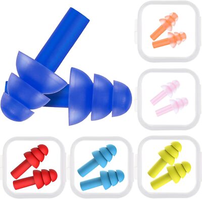 Bememo 6 Pairs Kids Ear Plugs Swimming Noise Cancelling Reusable ...