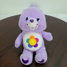 Vintage Care Bears Harmony Bear Plush 7.5" Purple Flower Belly Stuffed Toy 2003