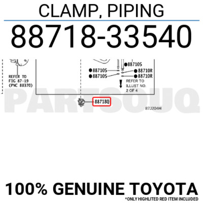 8871833540 Genuine Toyota CLAMP, PIPING 88718-33540 | eBay