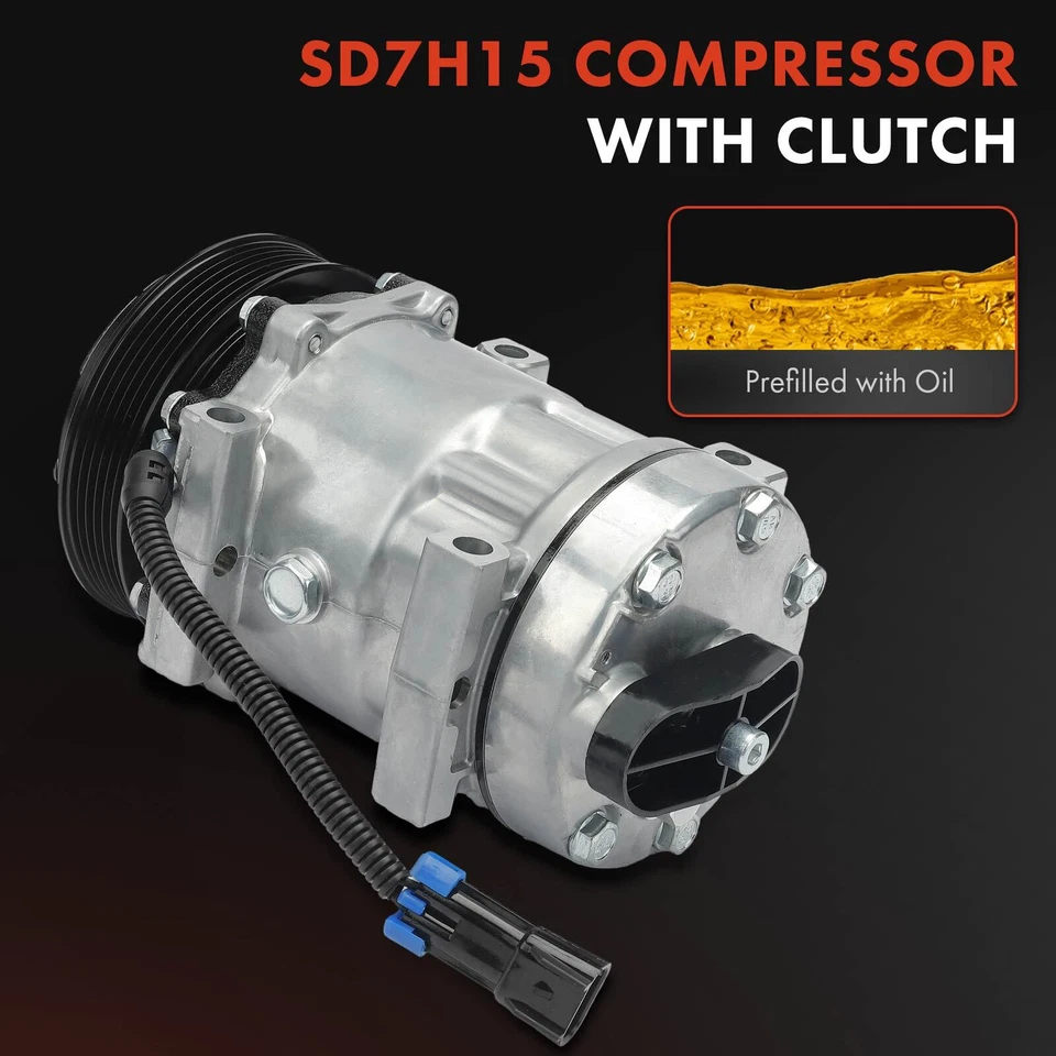 A/C Compressor w/ 6-Groove for Freightliner Century Class Classic Columbia FC70 - Image 4 of 4