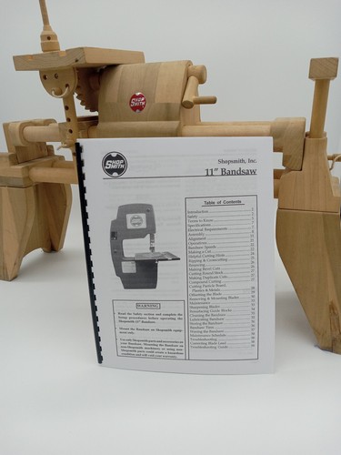 Shopsmith Mark V  11” Bandsaw SPT, 44 Page Owner Manual , See Table of Contents