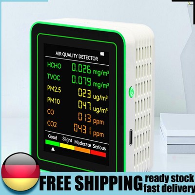6 In 1 Air Quality Monitor Formaldehyde Detector Multifunctional for Home Office