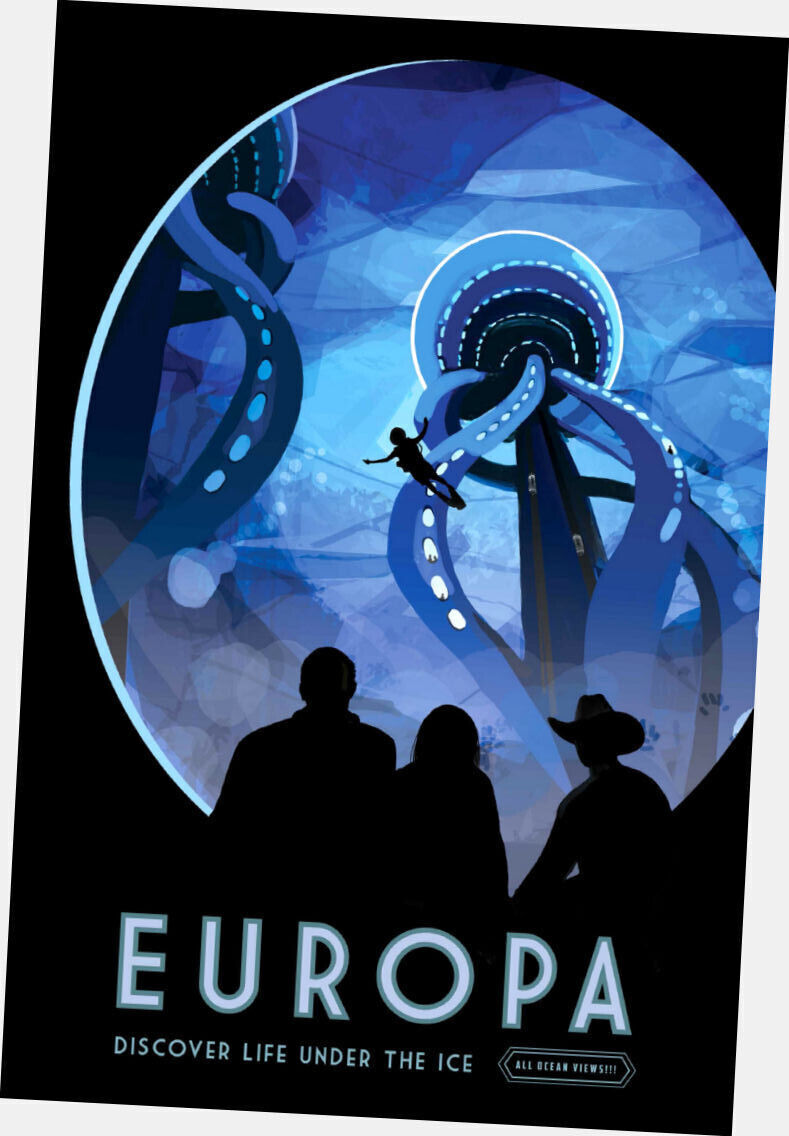 Visit Europa Poster 11X17 24X36 16X24 27X40 Space Travel Exploration Tourism