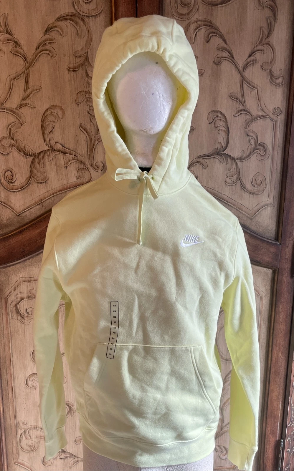 Nike Mens Fleece Hoodie Light Yellow, BV2654-331, NWT, Choose Sz S or L