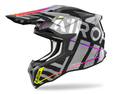 AIROH STRYCKER HELM BRAVE GRAU GLANZ ERWACHSENE MOTOCROSS OFF ROAD NEU MX GÜNSTIG MTB