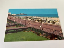 View of the Boardwalk Beach and the Atlantic Ocean at Atlantic City New Jersey