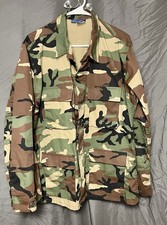 Propper Uniform BDU Cotton Blend Coat Jacket Woodland Camo Men's Medium Long
