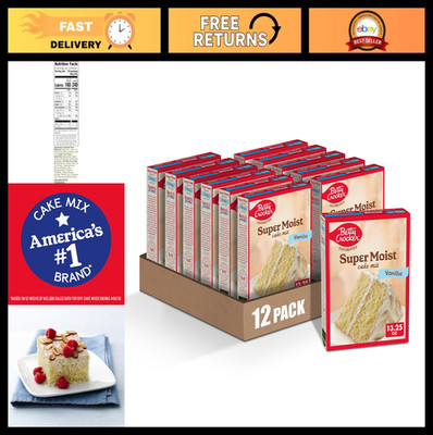 Super Moist Vanilla Cake Mix - 13.25 oz (Pack of 12) - Perfect for Baking & Dess
