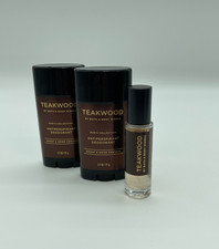 Bath  Body Works TEAKWOOD Men's Deoderant Set of 2  Cologne 1.5 oz