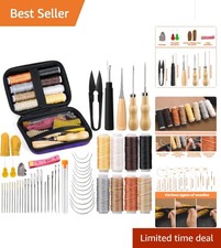 54 Pcs Leather Sewing Kit Heavy Duty Sewing Upholstery Repair Kit for Car Boots
