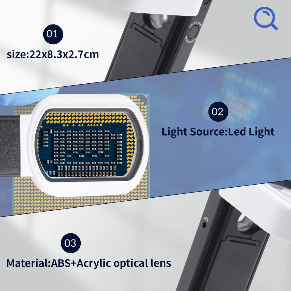 Magnifying Glass with Light, 25X 10X Rechargeable Handheld and Standing2020 - Image 3 of 4
