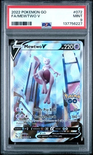 2022 POKEMON GO #072 FULL ART/MEWTWO V PSA 9