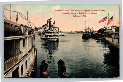Steamer Louise Tolchester Excursion Boat Light Street Wharf Baltimore MD