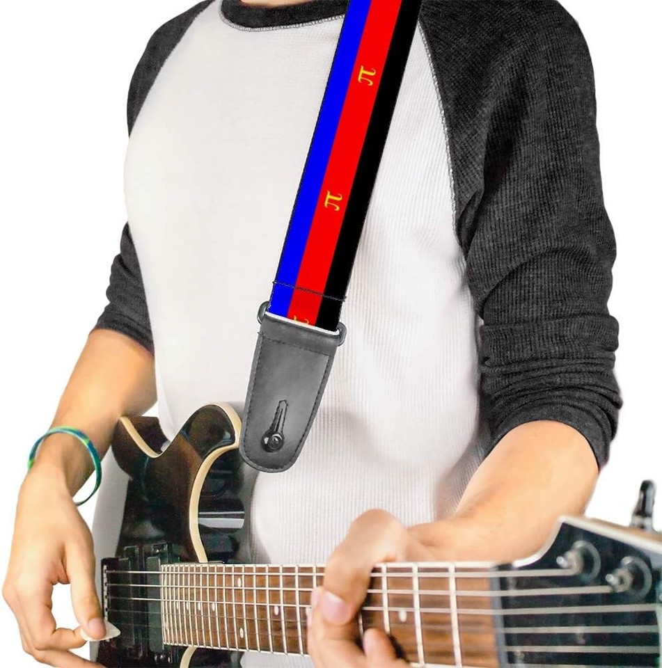 Guitar Strap - Flag Polyamorous Pi Symbol Blue/Red/Black/Yellow ACC ...