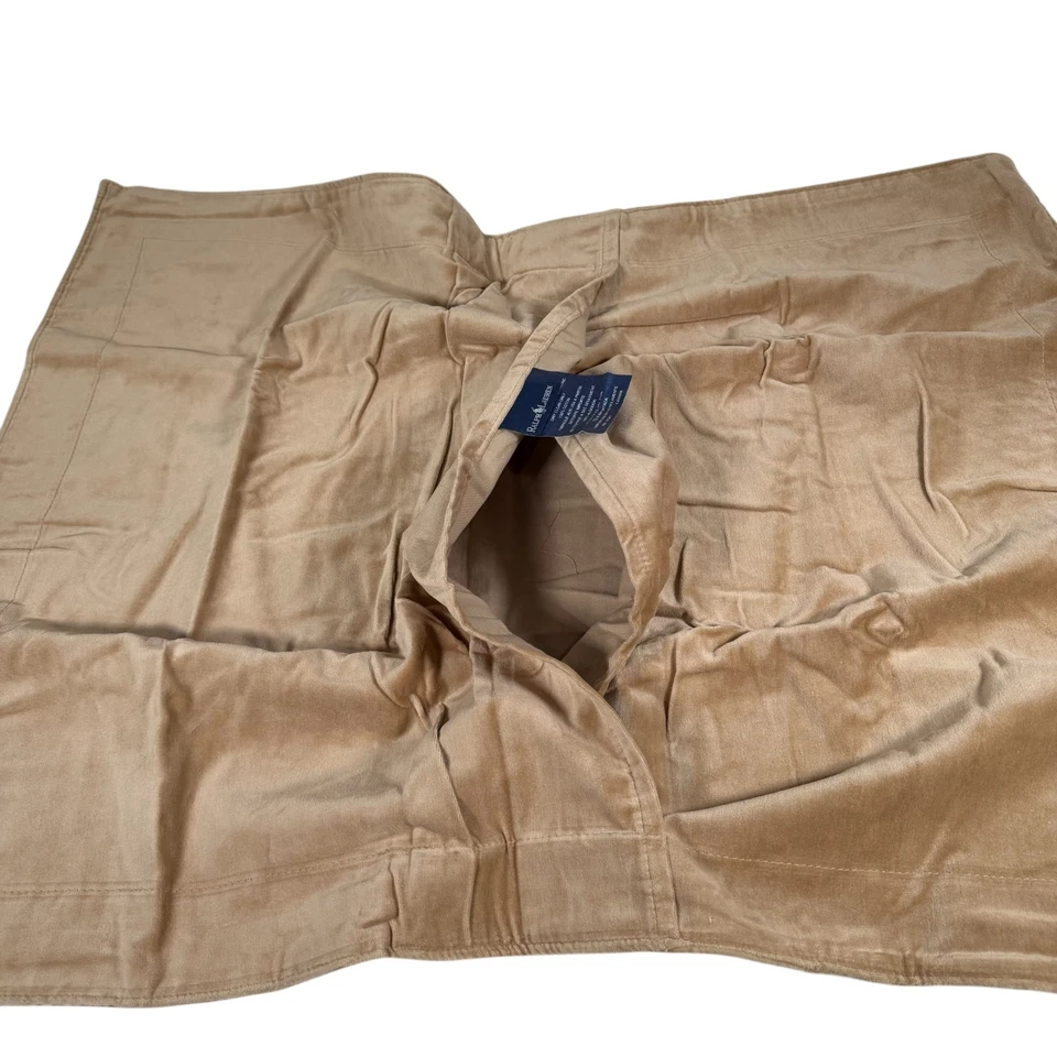 De colección Ralph Lauren Bronceado Beige Terciopelo Algodón Hecho en Casa Una Almohada Estándar Falsa Foto 3 de 4