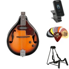 Ibanez M510E Acoustic-electric Mandolin Essentials Bundle - Brown Sunburst High