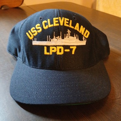 EAGLE CREST USS CLEVELAND LPD-7 SHIP HAT NAVY BLUE 