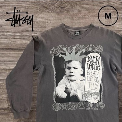Stussy World Tribe Long Sleeve Tee M Gray Fade 00s Photo Graphic