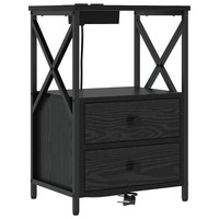 Nachttisch Schwarz Eichen-Optik 40X31X60 Cm Holzwerkstoff