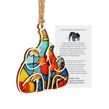 Wooden Elephant Friendship Ornament - Meaningful Gifts for Women to Give Orange