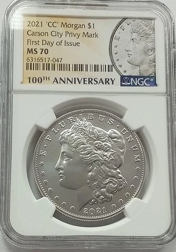 2021 CC Carson City Privy Mark Morgan Silver Dollar NGC MS70 First Day of Issue