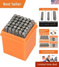 37pcs Metal Stamping Kit, 3mm1/8" Number and Letter Stamp Set
