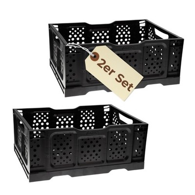 2er Set Klappbox Klappkiste faltbar Einkaufkiste klappbar Transport Kofferraum