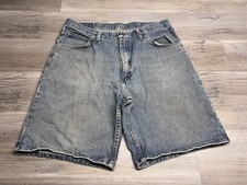 Vintage Wrangler Jean Shorts Mens Sz 36 Relaxed Fit Dad Jorts Medium Wash Denim