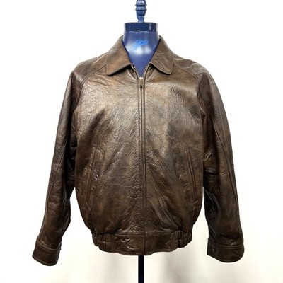 Vintage Wilson's Leather Brown Bomber Jacket Men's Size Large