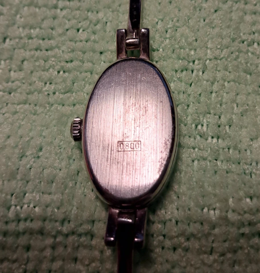 Bellissimo orologio bracciale da donna, argento 800 , meccanico a carica manuale - Immagine 3 di 4