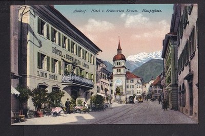 A23 /   Schweiz Altdorf , Gasthaus Schwarzen Löwen 1920 / Bahnpost 2539