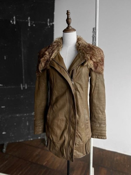 Women Patrizia Pepe Jacket Brown Leather 36 / S /