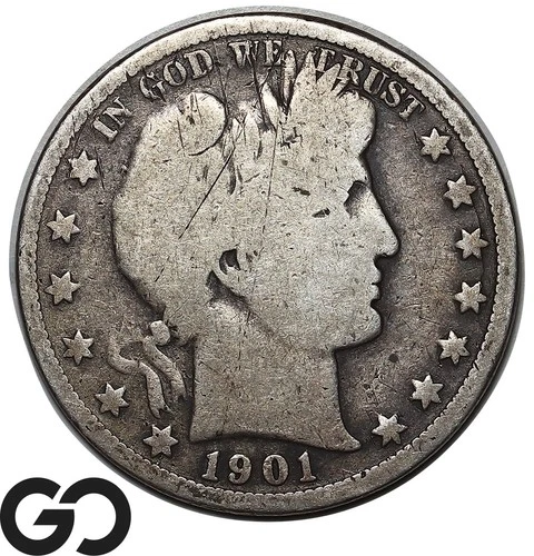 1901-S Barber Half Dollar, Good San Francisco Mint Issue