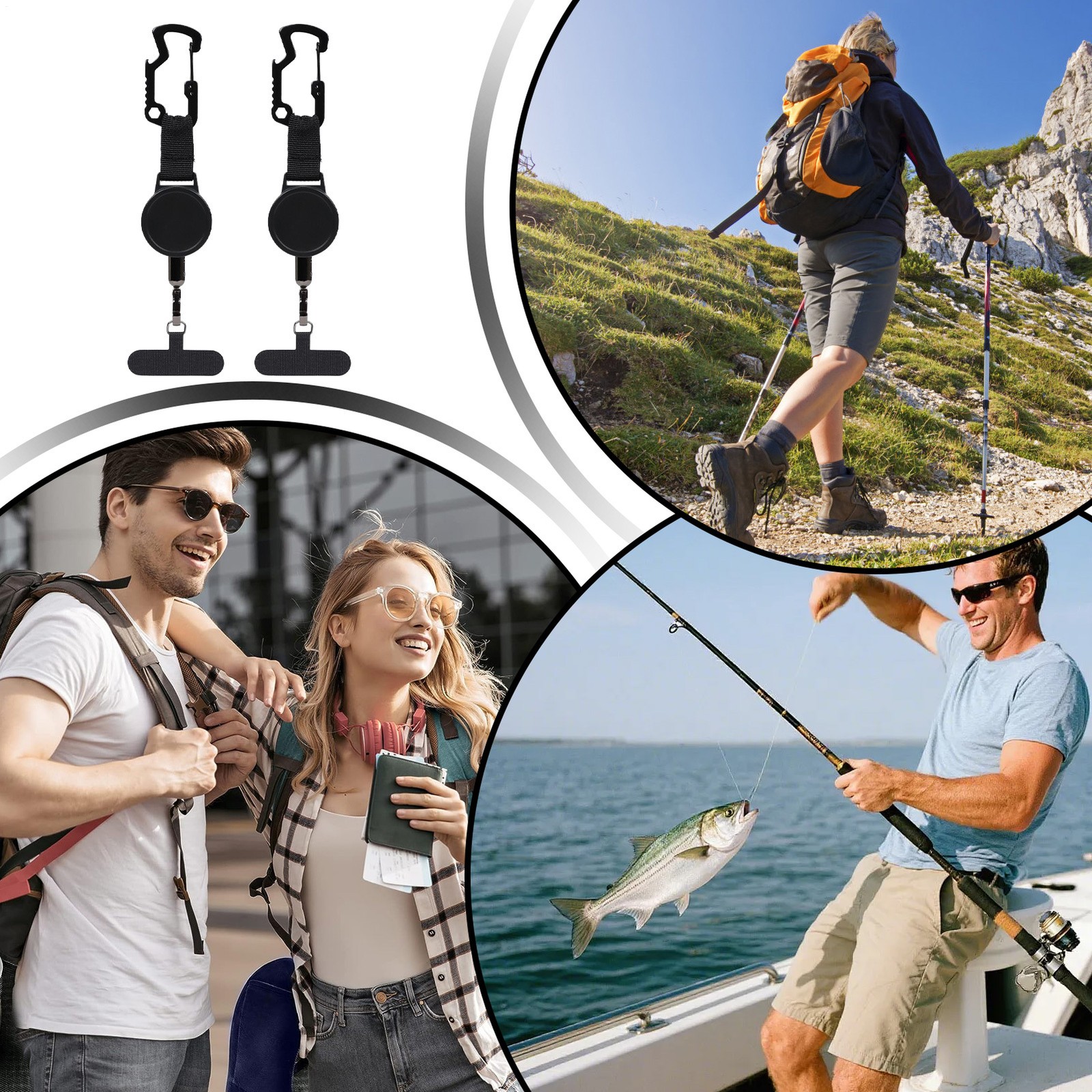 Retractable Phone Strap 2 Pieces Anti Theft Protection With Belt Clip 