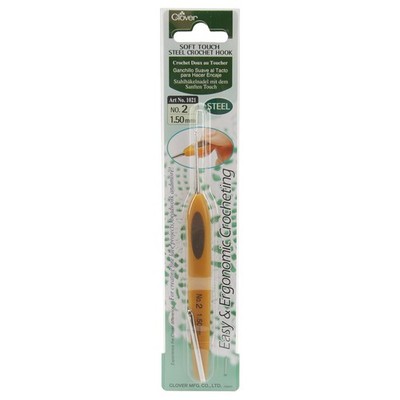 Clover Soft Touch Stahl Häkelnadel - Größe 2/1,5 mm - 1021