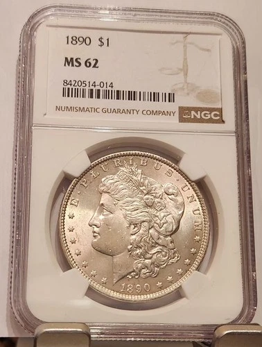 1890 P Morgan Silver Dollar NGC MS62 Bright & Frosty PQ! LOOKS BETTER