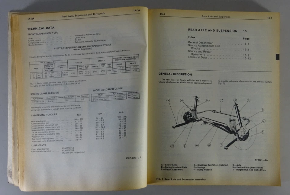 Manual De Taller Ford Fiesta Modelo USA | Año De Modelo 1978 | Estado 08/1977 - Imagen 4 de 4