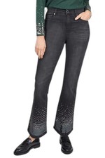 DG2 by Diane Gilman Women's Sequin Embellished Bootcut Jean Black