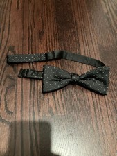 The BLK Tux Men's Clip On Polka Dot Bow Tie, Black, One Size