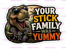 T-rex Your Stick Figure Family Yummy Decal T Rex Funny Sticker Dinosaur
