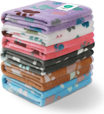 1 Pack 6 Dog Blankets Cat Soft Fluffy Fleece Pet Blanket Warm Cute Print Design